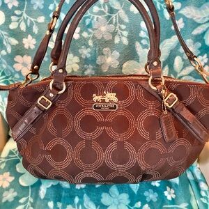 Coach Brown Shoulder Bag with Gold Accents